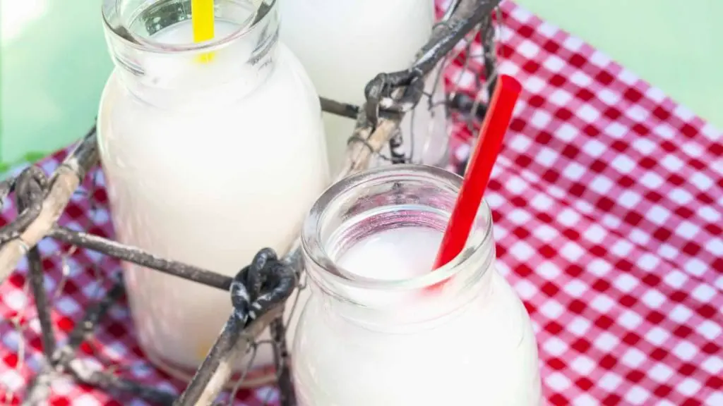 milk in jars