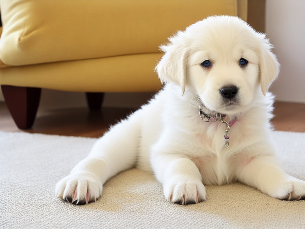 Golden retriever sitting.