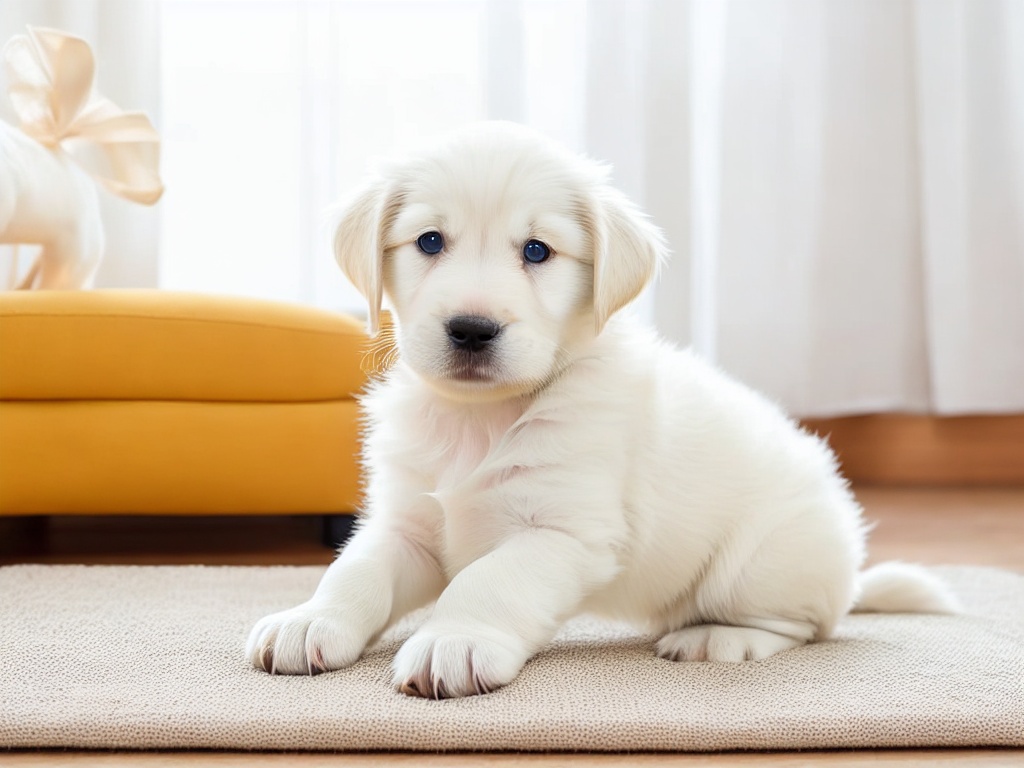 Golden Retriever with chew toy.