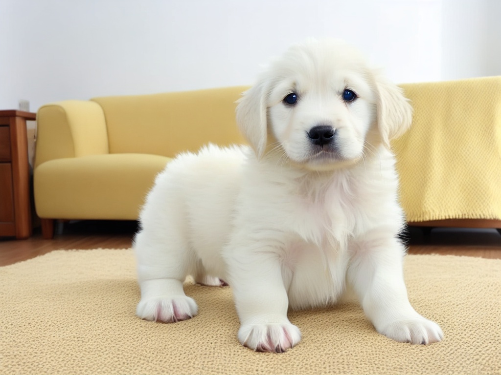 Golden retriever puppy outdoors.