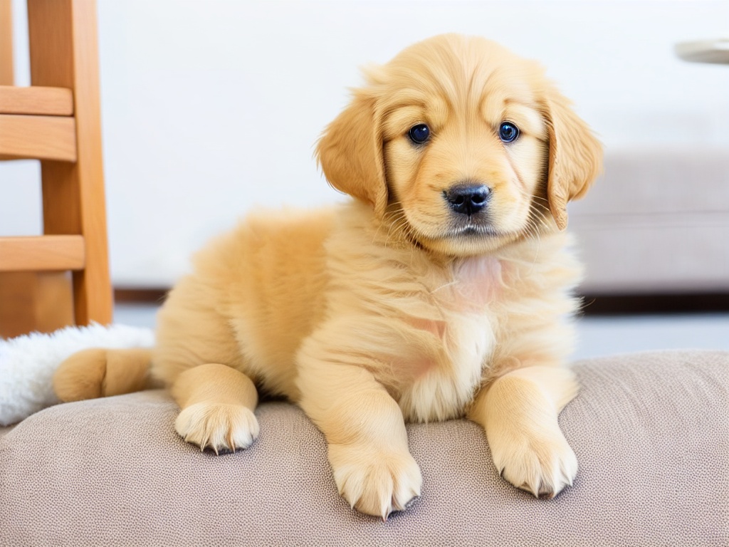 Golden Retriever dog sitting outdoors.