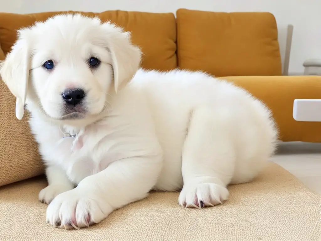 Golden Retriever panting.