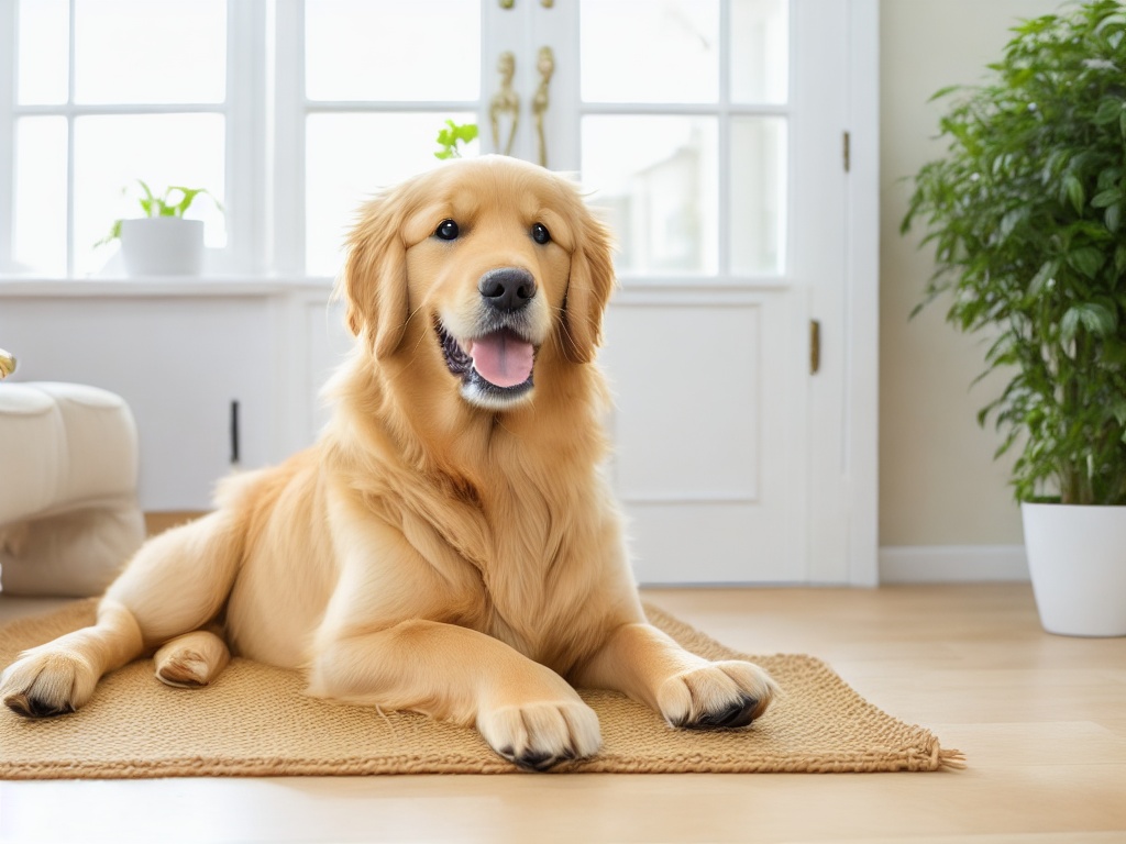 golden-retriever-being-groomed-with-a-brush