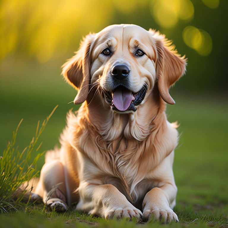 Golden Retriever interacting with a stranger at the park.