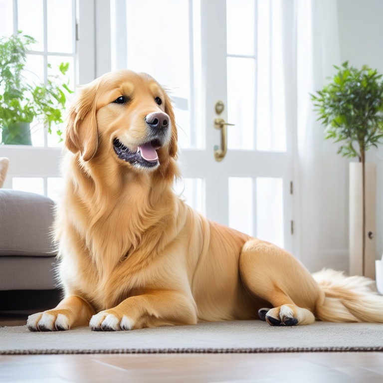 Golden retriever waiting