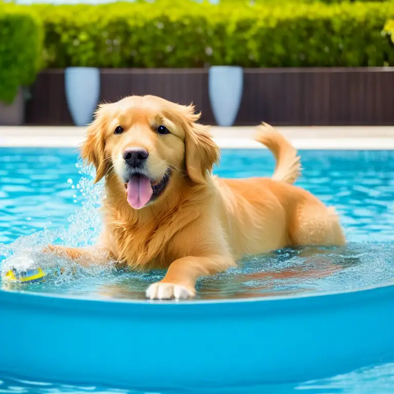 Two dogs sitting next to each other, a Golden Retriever and a Corgi.