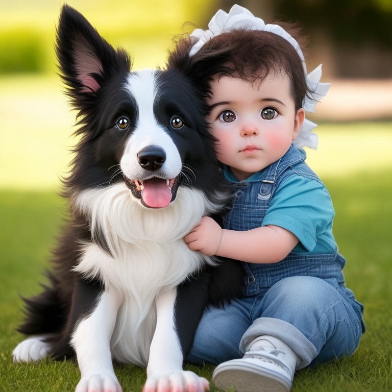 Border collie sitting outdoors