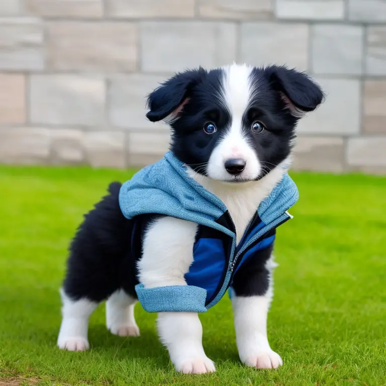 Border Collie participating in competitive canicross race.