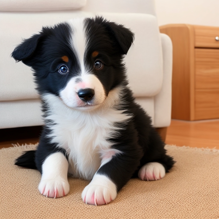 Border Collie standing on a scale with curious expression.