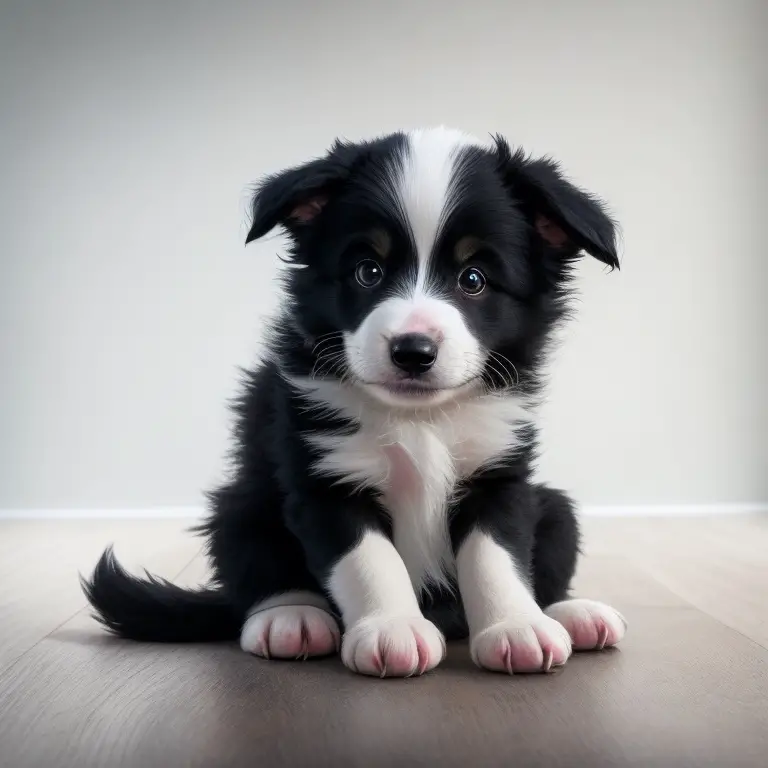 Border Collie in field on a sunny day