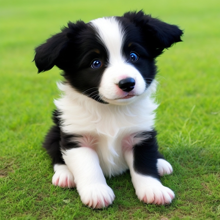 Border Collie dog sitting in a grassy field, looking alert and attentive, with a caption reading 'Are Border Collies prone to allergies?'