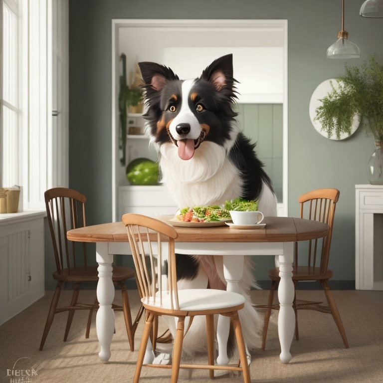 A black and white Border Collie standing on a grassy field.