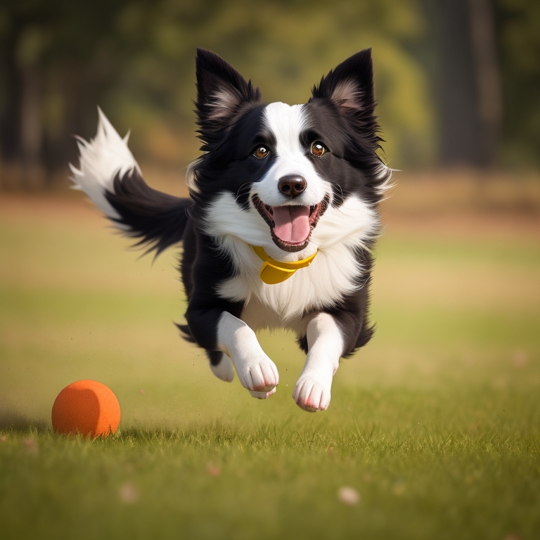 Border Collie practicing competitive obedience distance work.