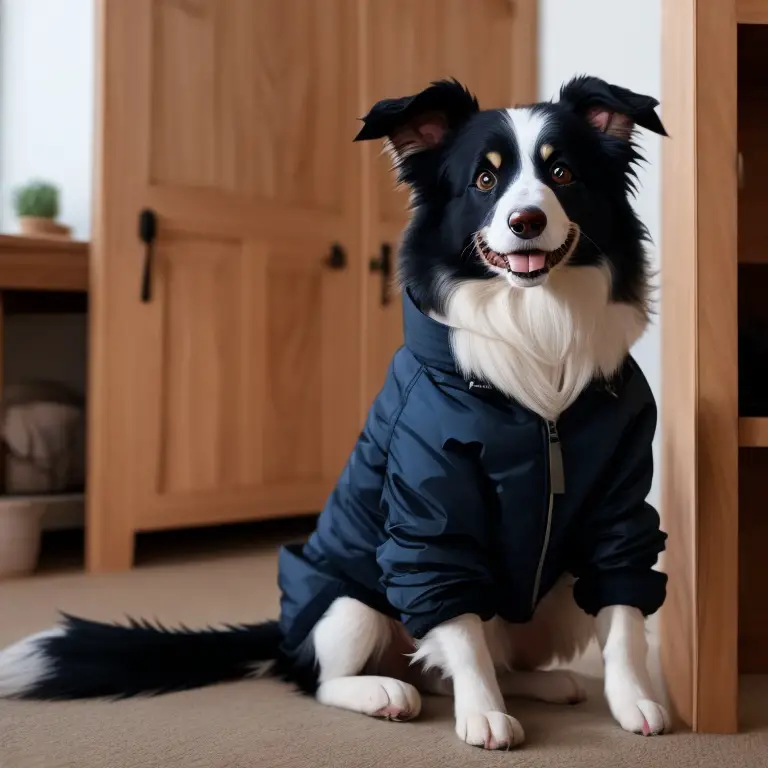 Border Collie participating in competitive canicross race.