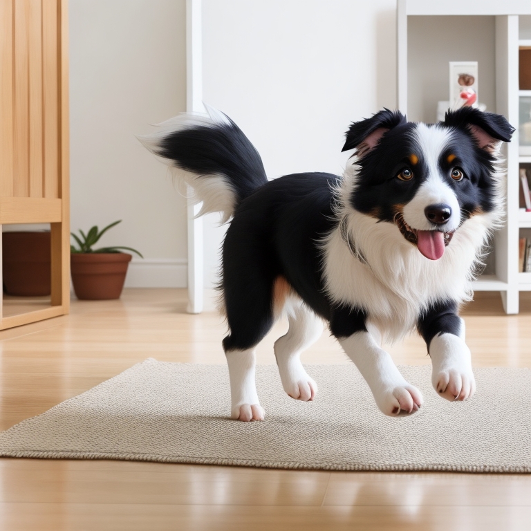 Border Collie participating in competitive obedience heeling pattern training.