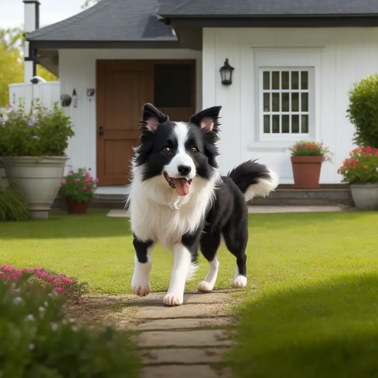 Border Collie competing in treibball sport