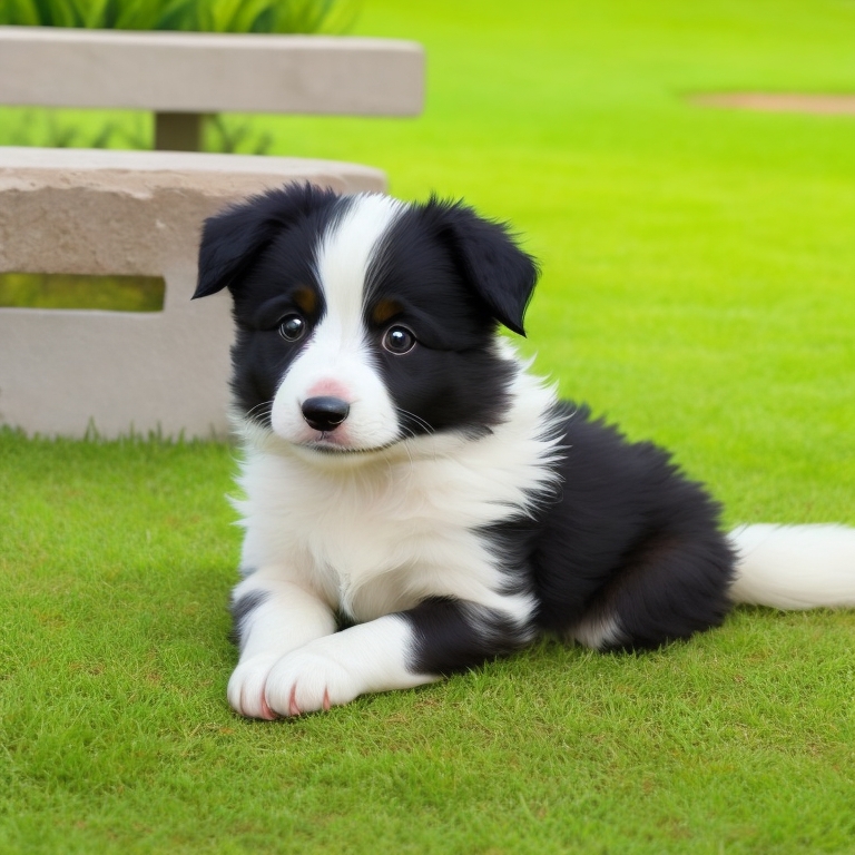 Border Collie standing outdoors with a curious expression on its face