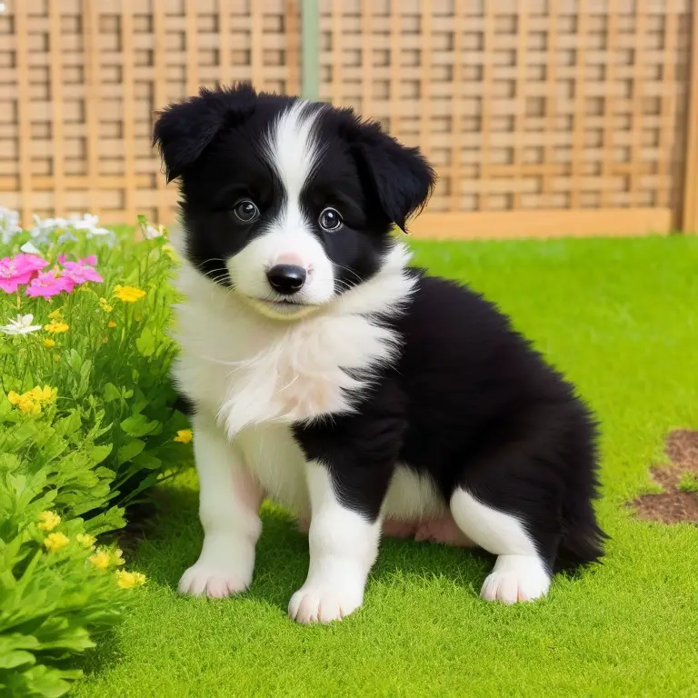 Border Collie puppy looking up with a curious expression - Discover the average cost of a Border Collie in this comprehensive guide.