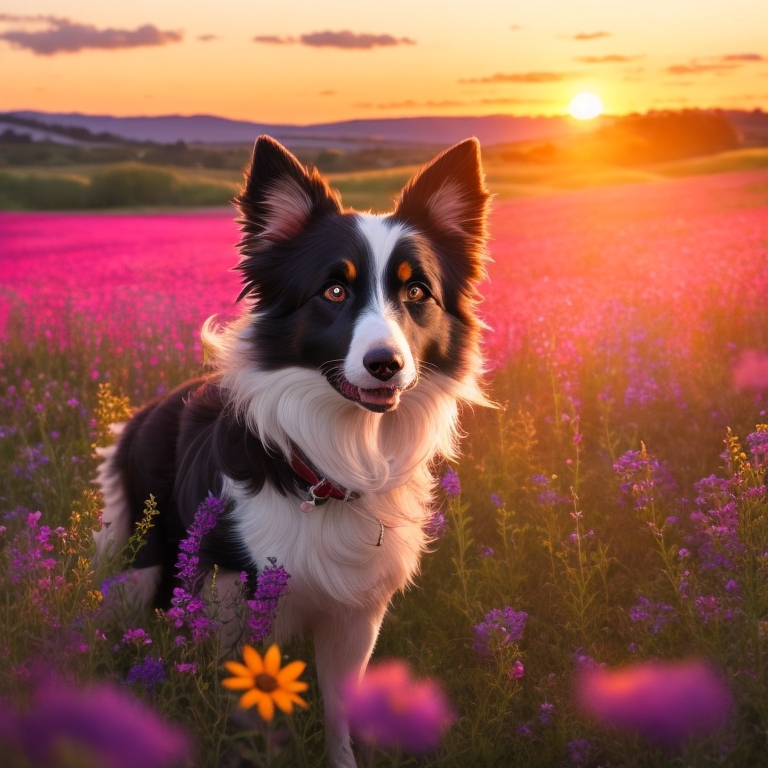 Border Collie sitting on grass in a field looking up, a specific dietary concern for this breed.