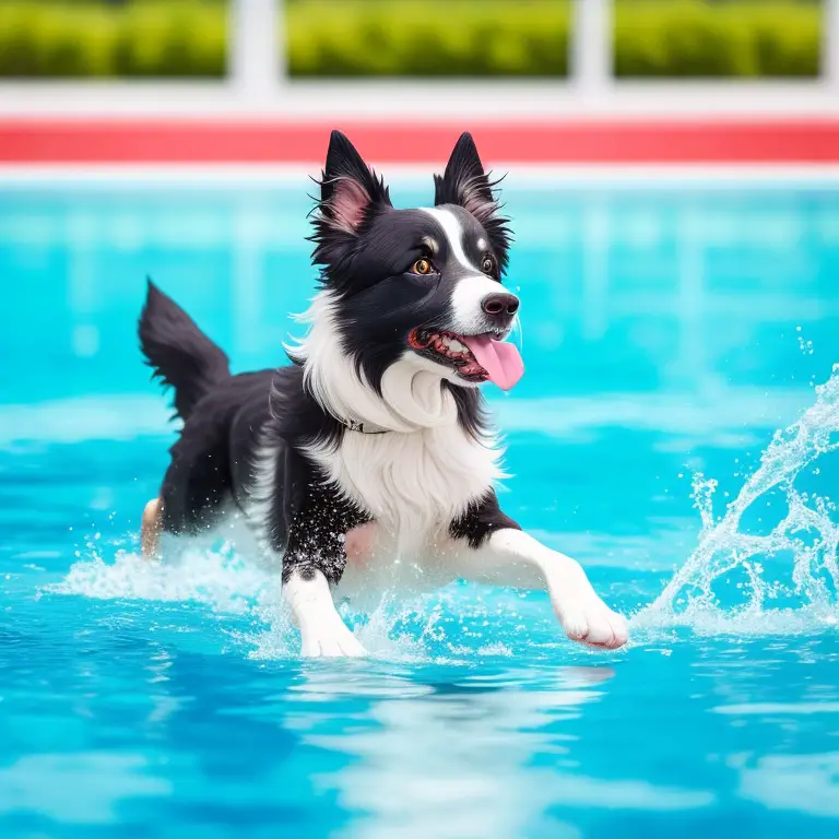 my pup are in the pool