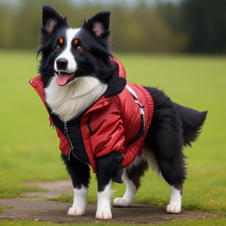 Border Collie on leash outdoors