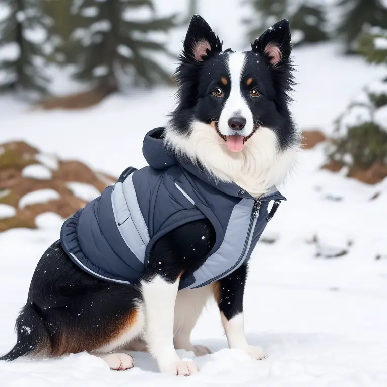 Border Collie walking on a leash.