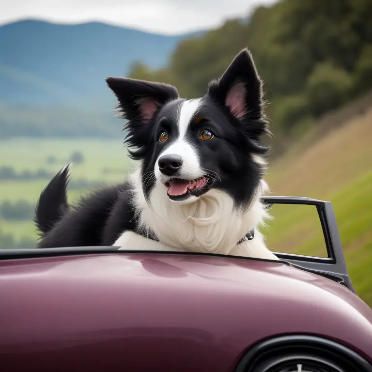 Border Collie playing fetch in a green field.