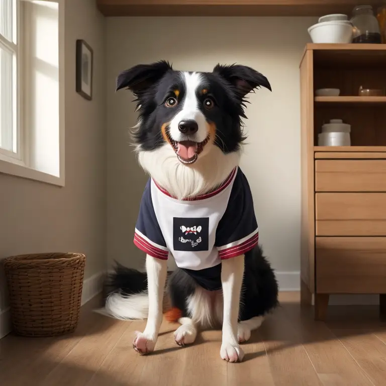 Border Collies with different fur colors sitting together.