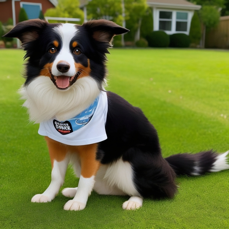 Border Collie competes in canicross race.