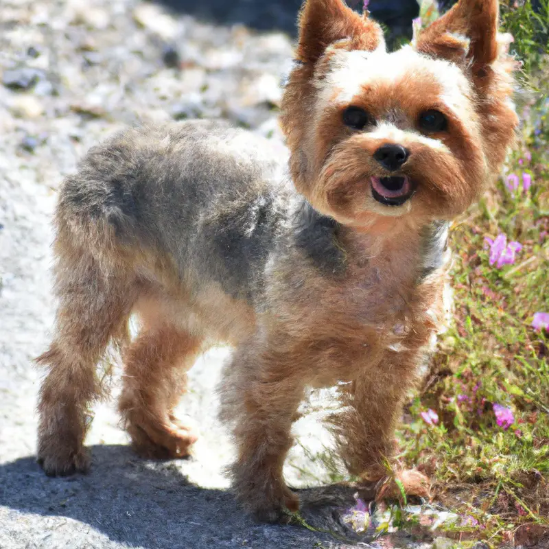 Adorable Yorkshire Terrier roaming.