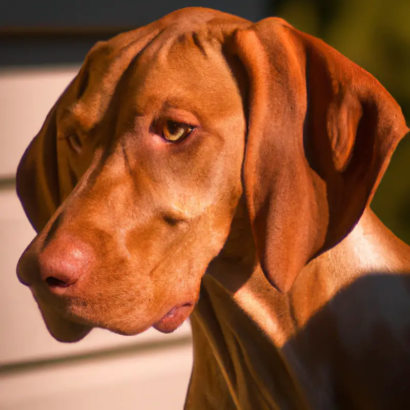 Alert Vizsla Dog.