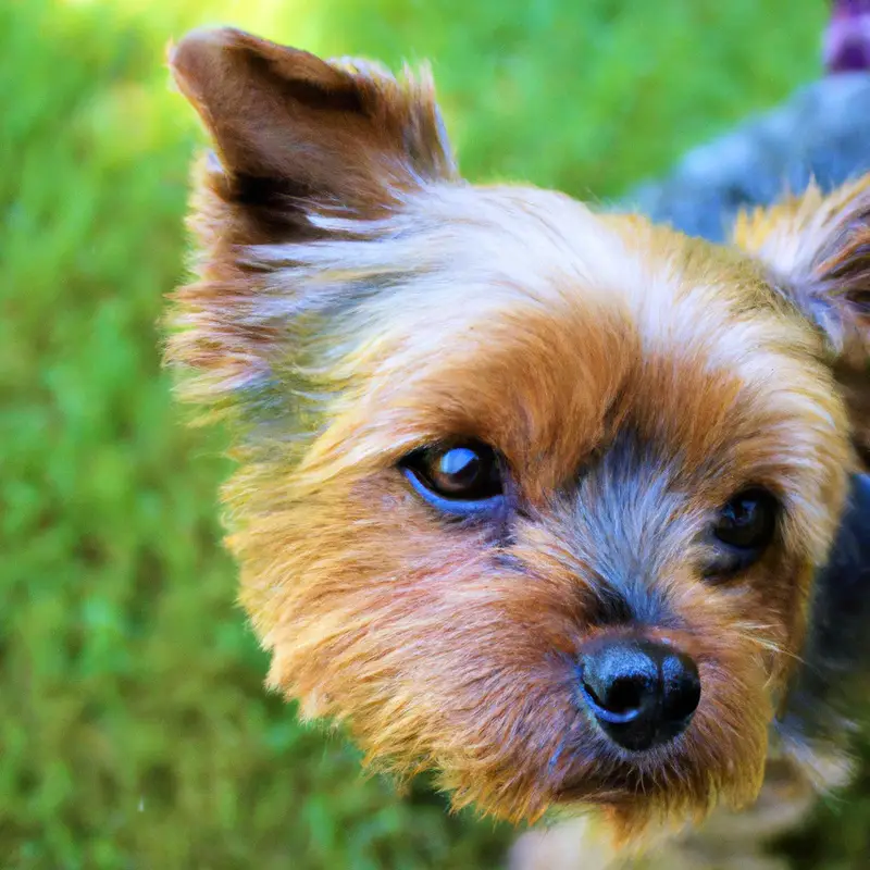 Alert and watchful Yorkshire Terrier.