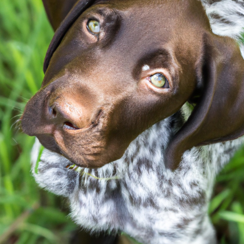 Anxious German Shorthaired Pointer.