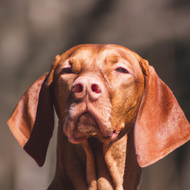 Anxious Vizsla dog.