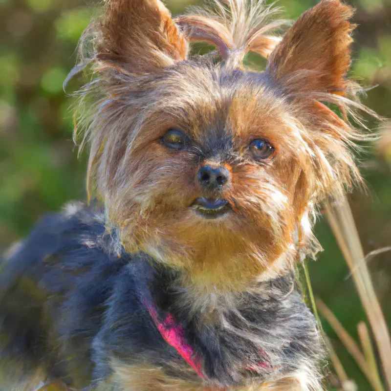 Attentive Yorkshire Terrier.