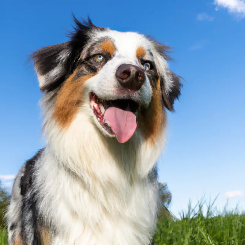 Australian Shepherd and fish