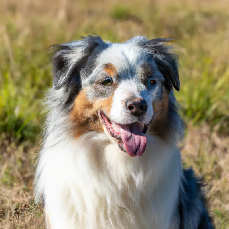 Australian Shepherd color variations: Blue Merle, Red Merle, Black, Red, and Tri-color.