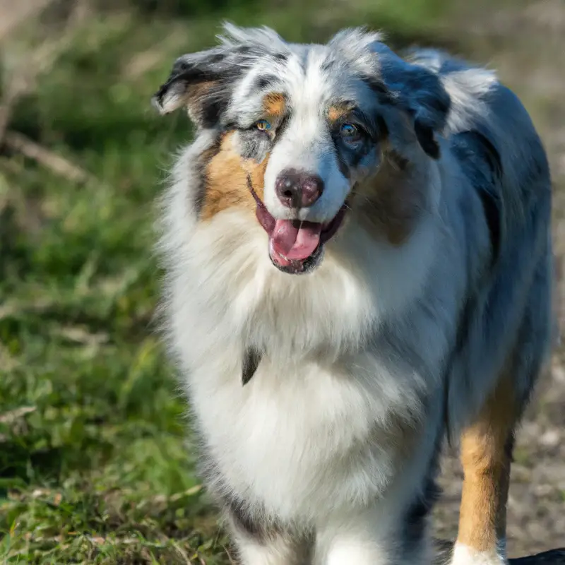 Australian Shepherd competing in flyball.