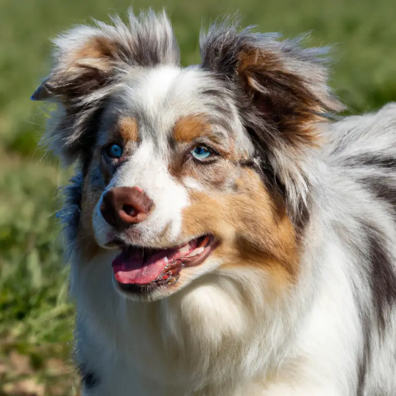 Australian Shepherd diving