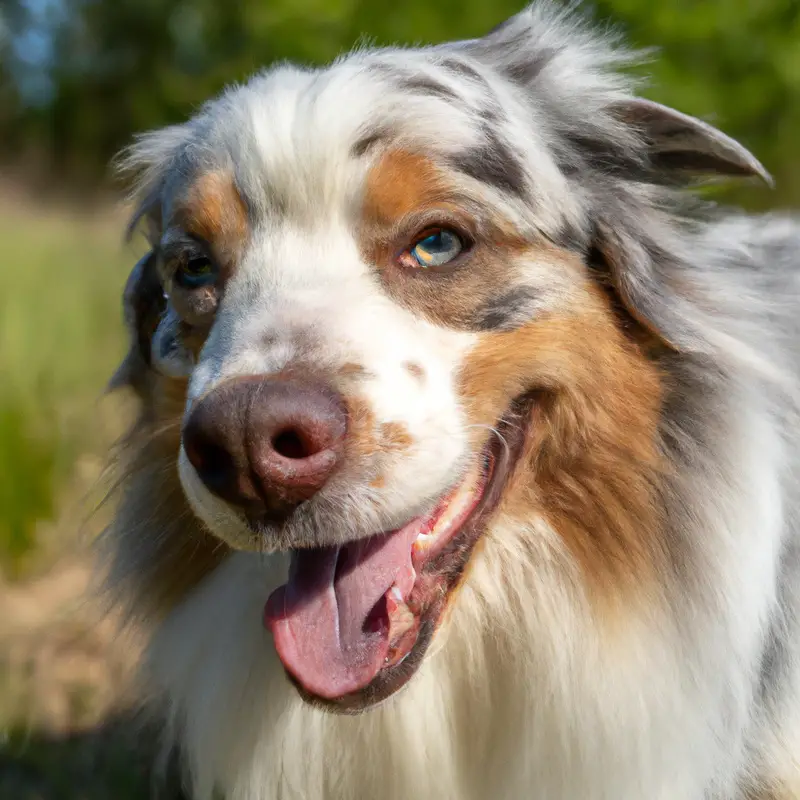 Australian Shepherd dog competing in water sport.