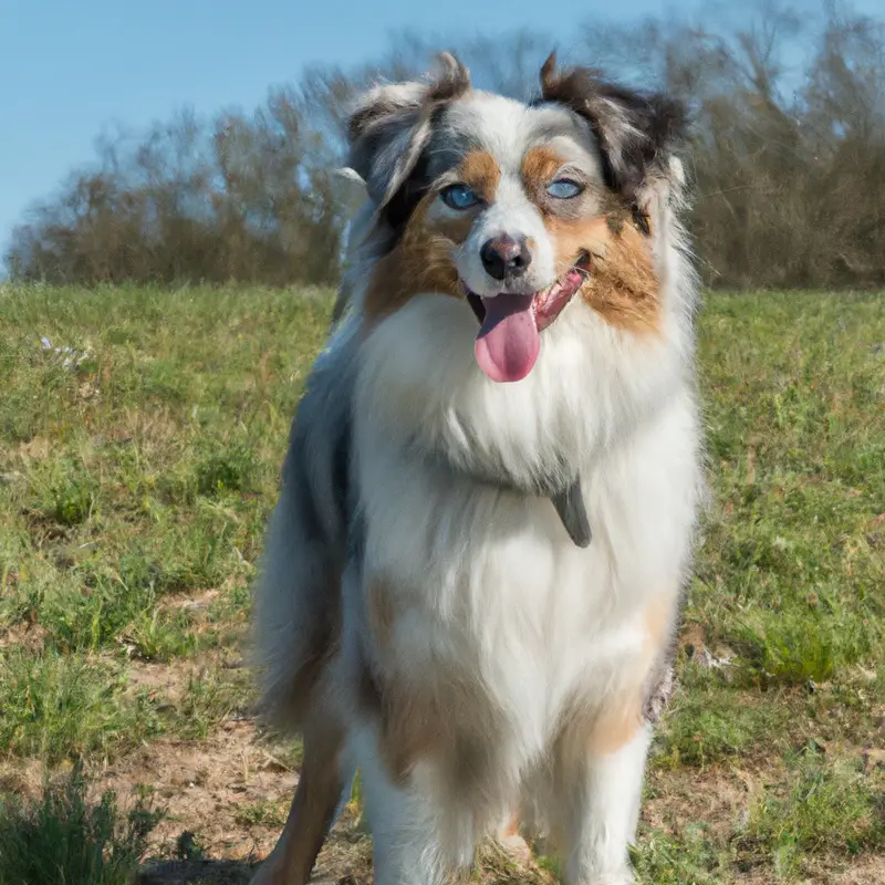 Australian Shepherd herding.