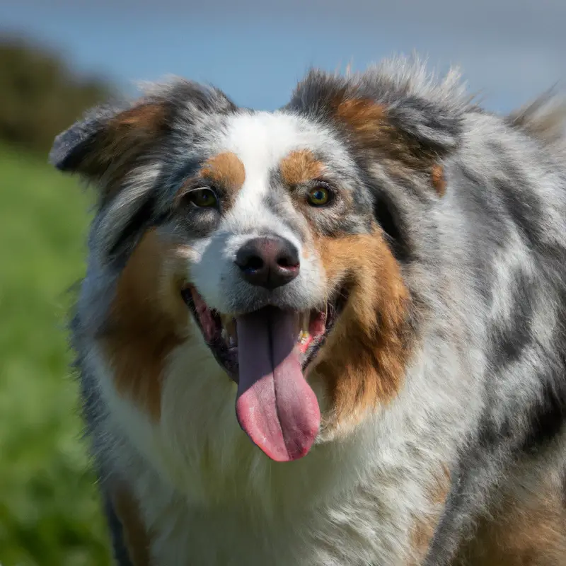 Australian Shepherd herding instinct test.