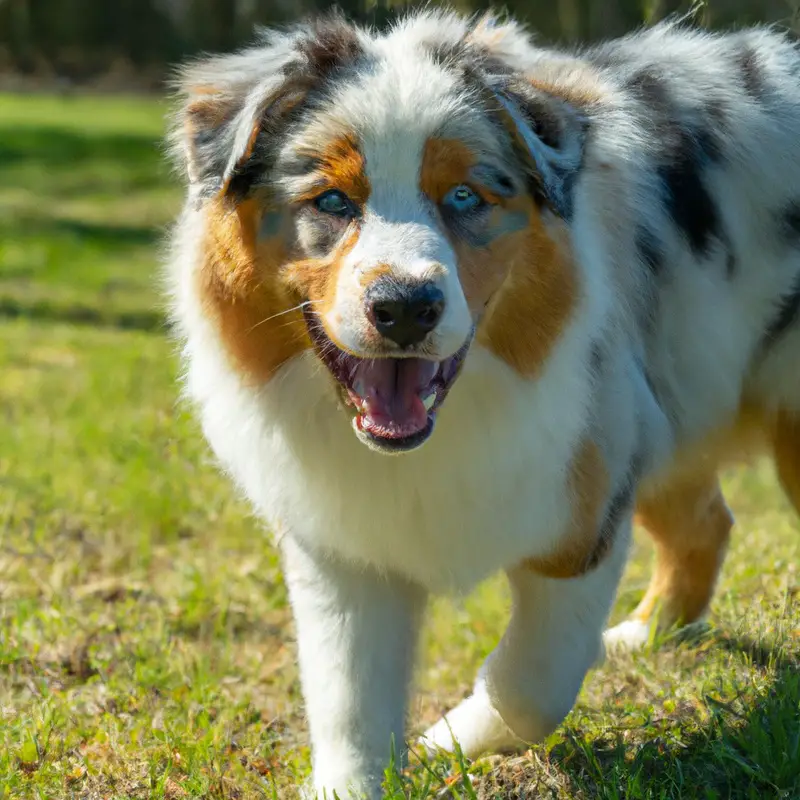 Australian Shepherd herding instinct test.