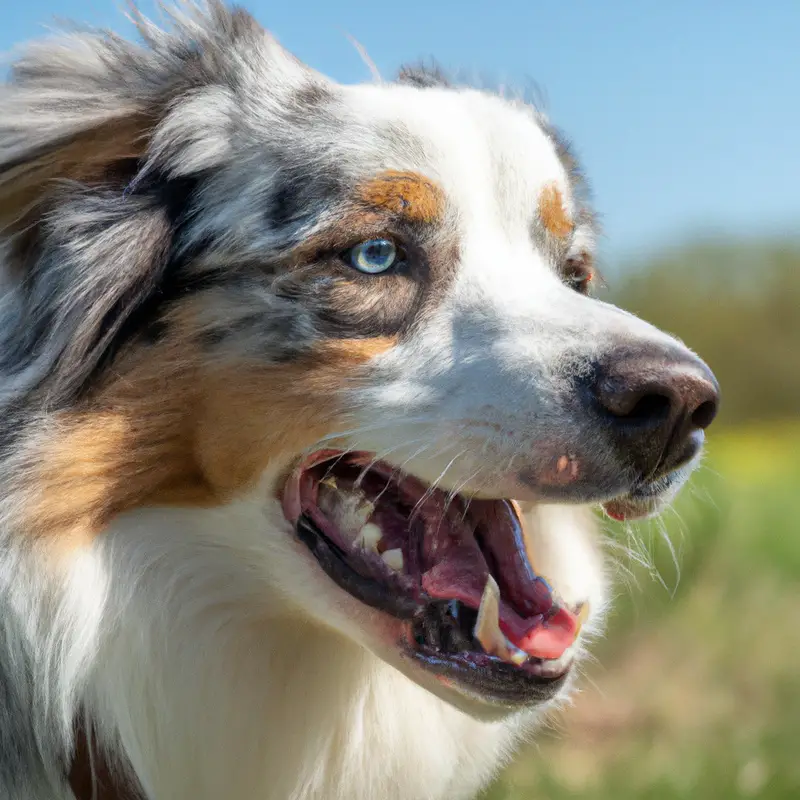 Australian Shepherd herding sheep.