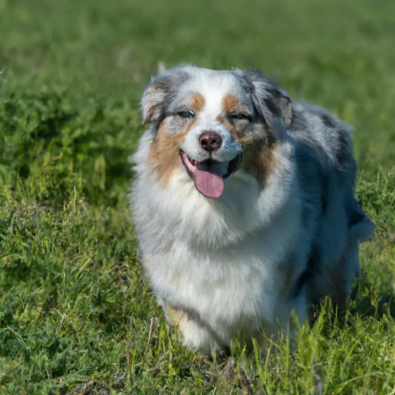 Australian Shepherd in Crate