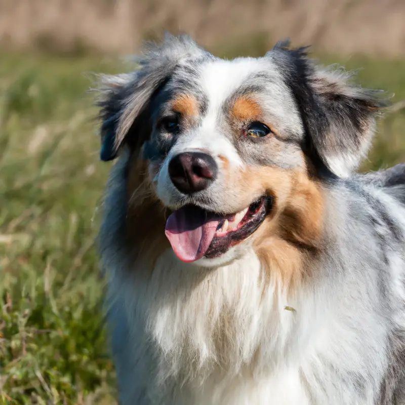 Australian Shepherd in dog run.