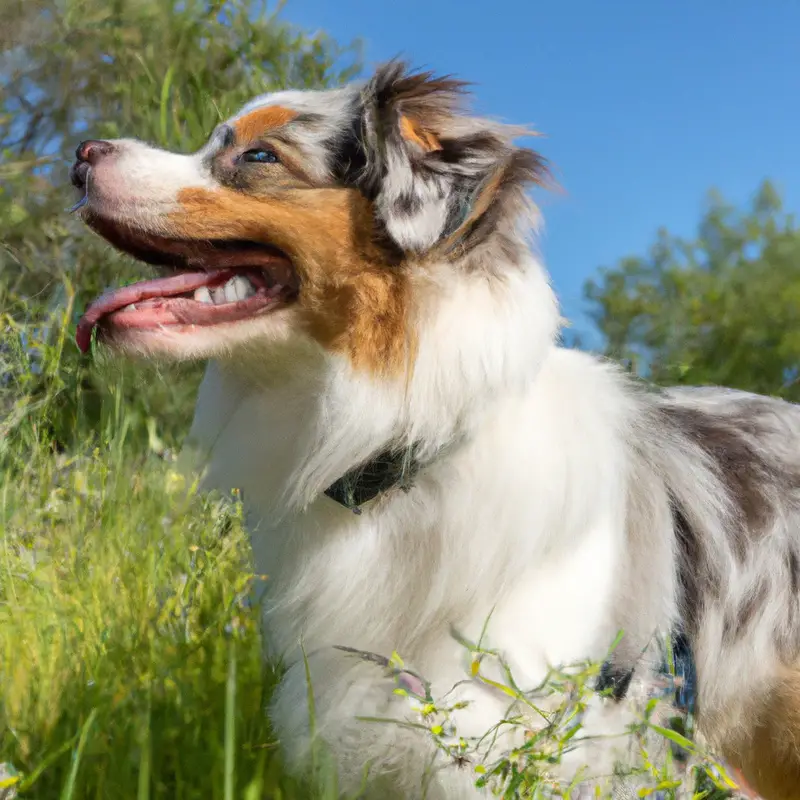 Australian Shepherd in winter.