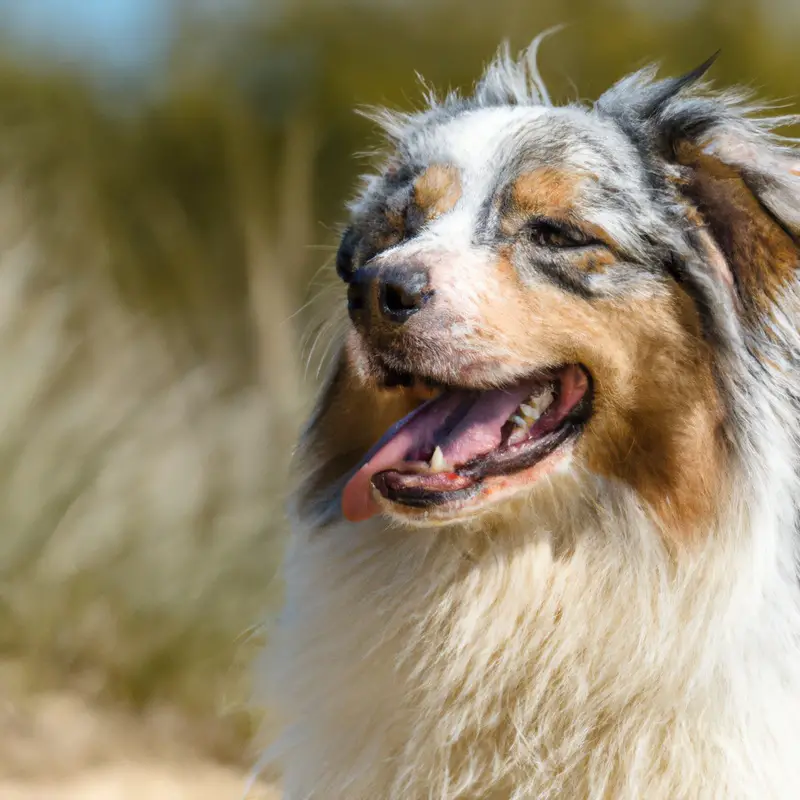 Australian Shepherd jumping agility course.