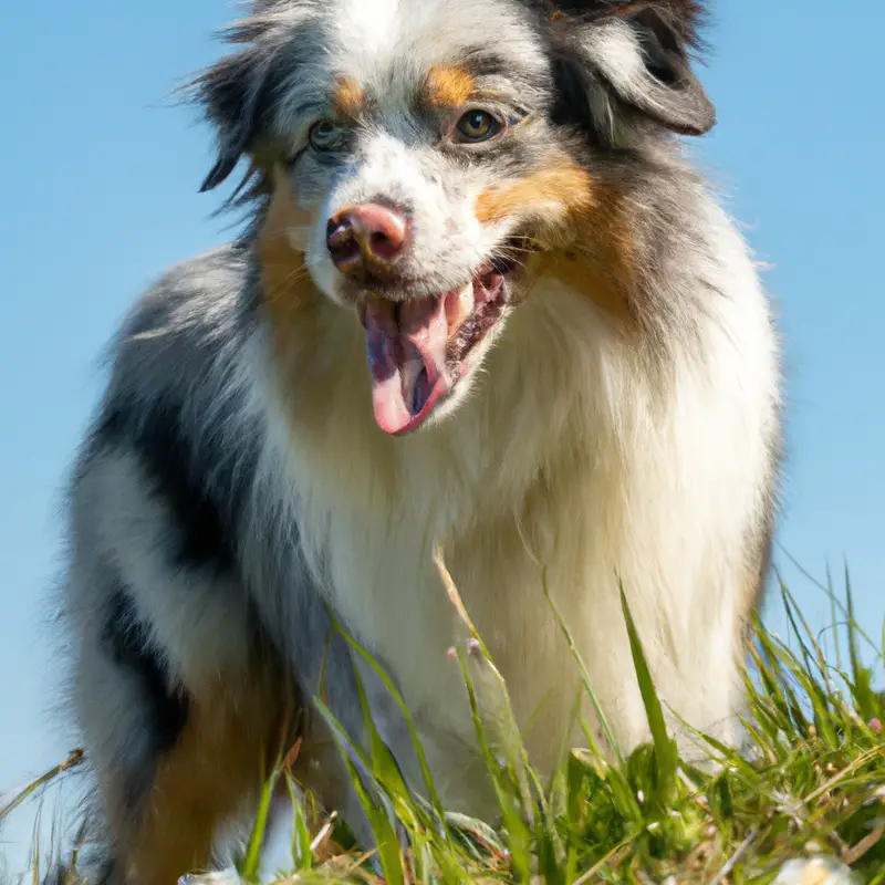 Australian Shepherd playing.