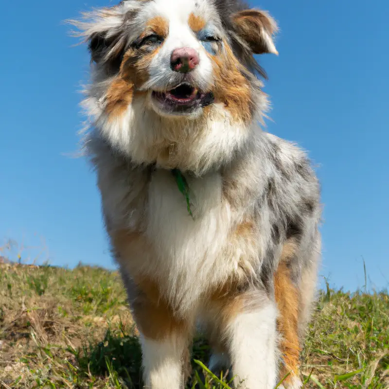 Australian Shepherd playing catch